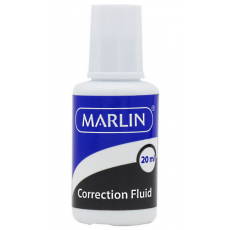 Marlin Office Essentials Correction fluid bottle 20ml with brush (quick dry)